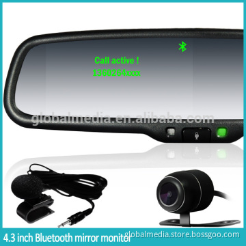 new design 4.3 inch high brightness rearview mirror monitor with built-in Bluetooth speaker with special brackets for every car
